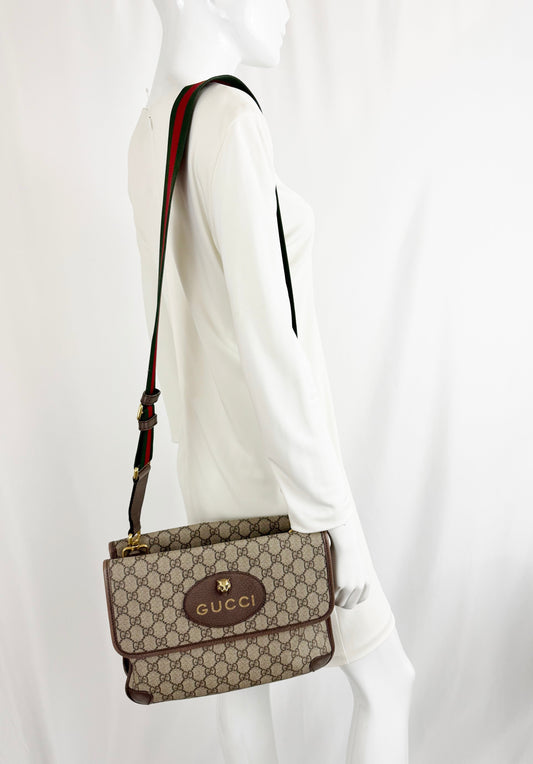 Vintage Gucci Double Flap Messenger Bag