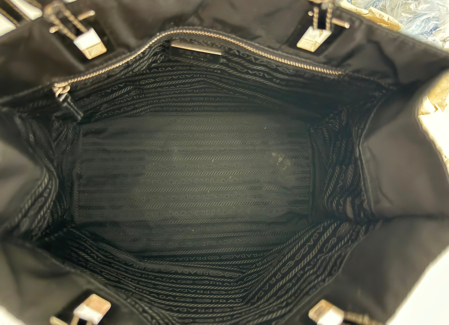 Prada Tessuto with Leather Trim Satchel