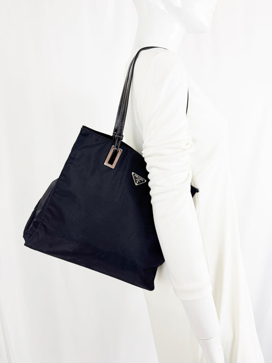 Prada Tessuto with Leather Trim Satchel