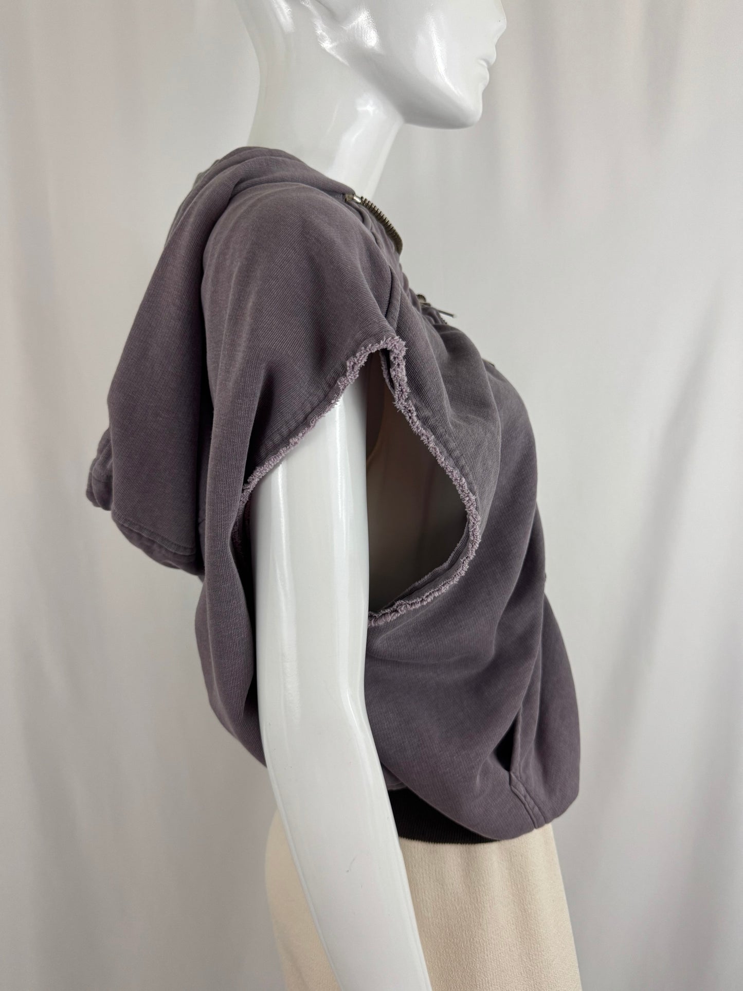 NEW Haider Ackermann Sleeveless Ruched Hoodie Size S