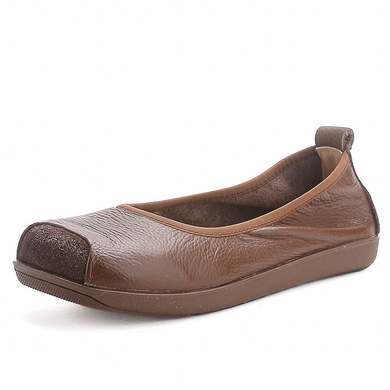 Chaussures en Cuir Véritable à Talon Plat