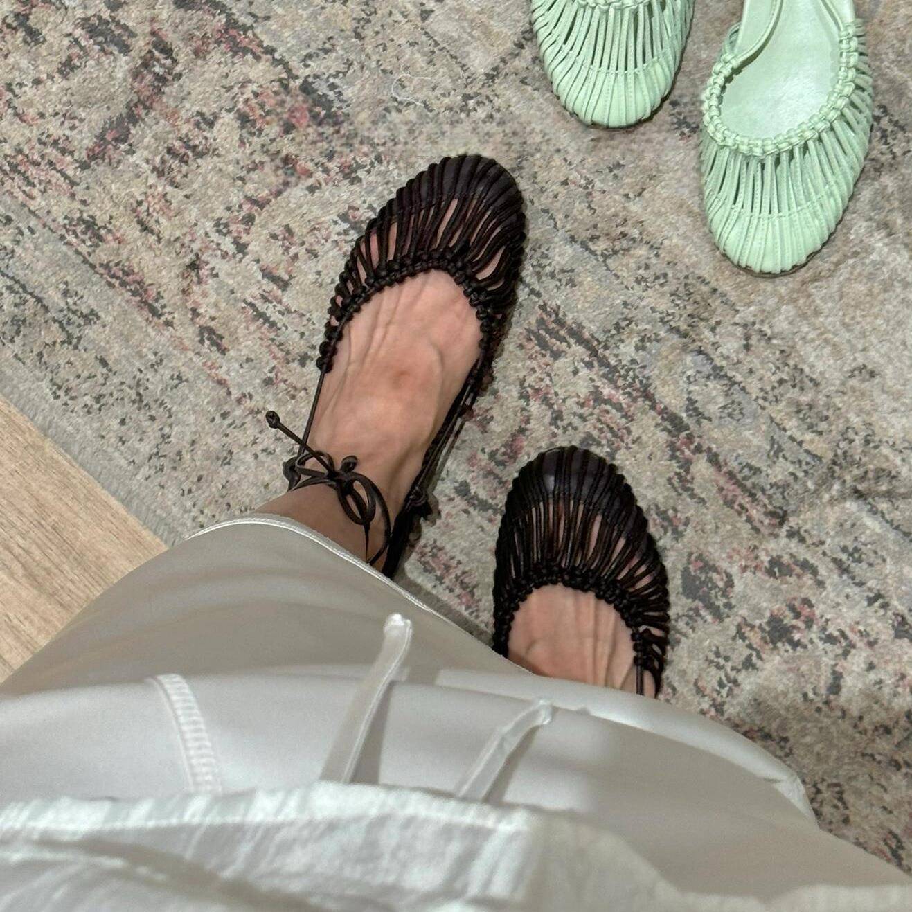 Sandales Vintage en Cuir Véritable