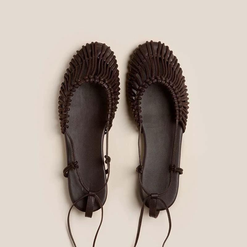 Sandales Vintage en Cuir Véritable
