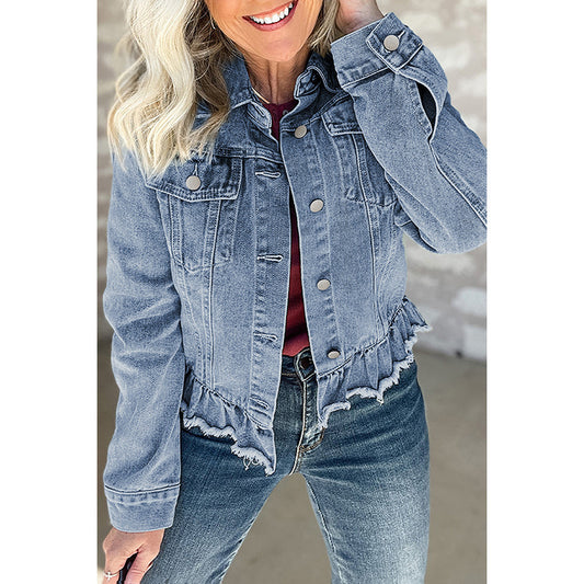 Veste multi-boucles à une rangée de couleur unie