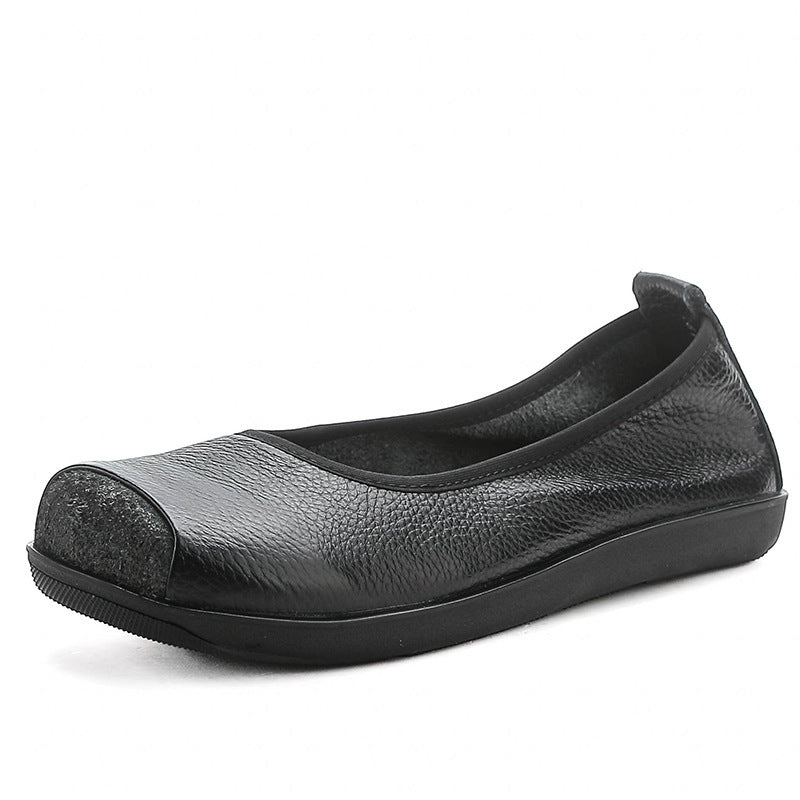 Chaussures en Cuir Véritable à Talon Plat