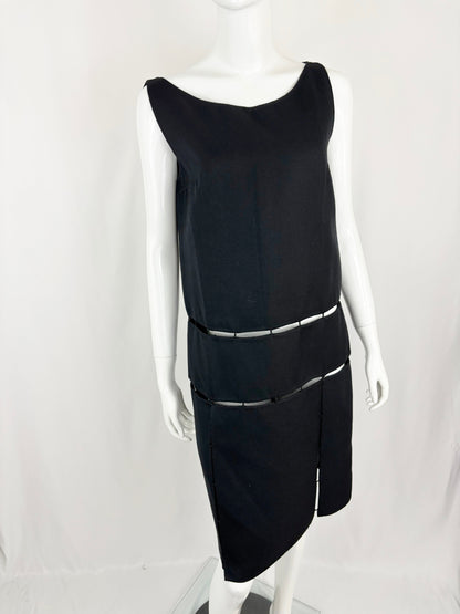Prada Cut Out Wool Dress Size M