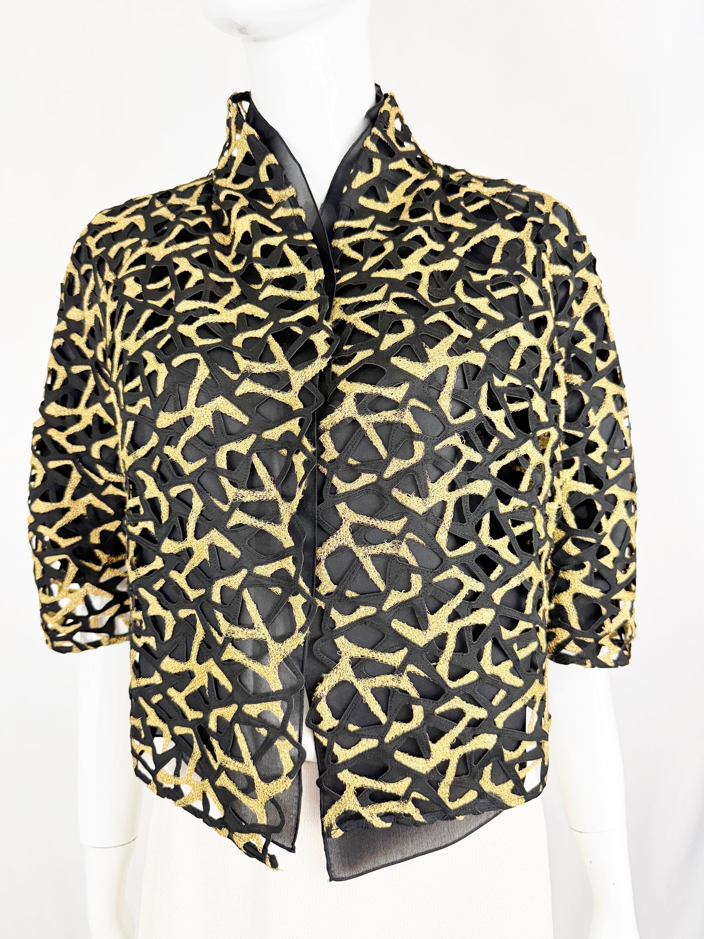 Akris Silk Lattice Jacket Size 10