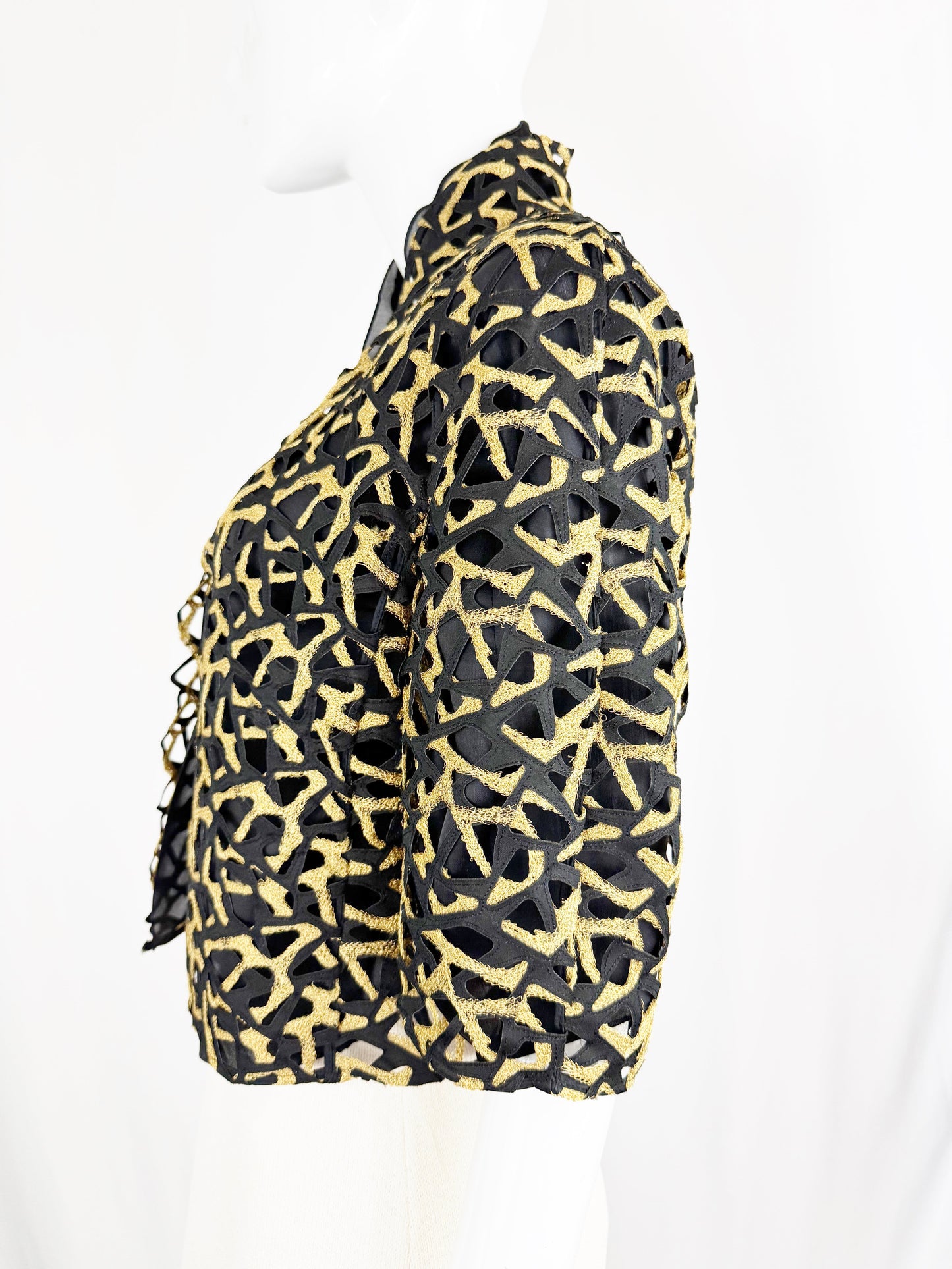 Akris Silk Lattice Jacket Size 10