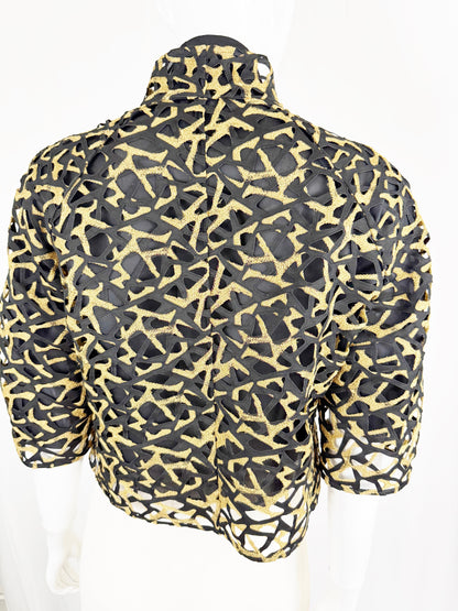 Akris Silk Lattice Jacket Size 10