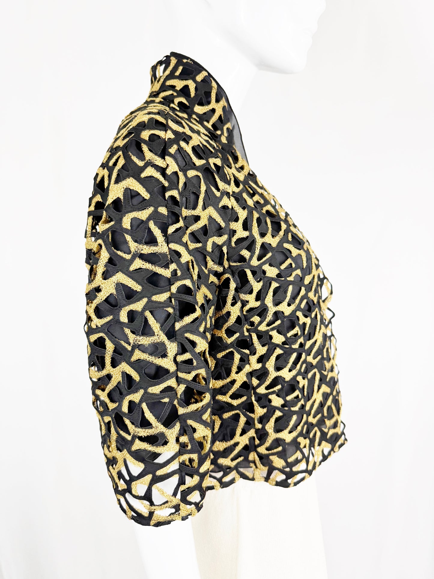 Akris Silk Lattice Jacket Size 10