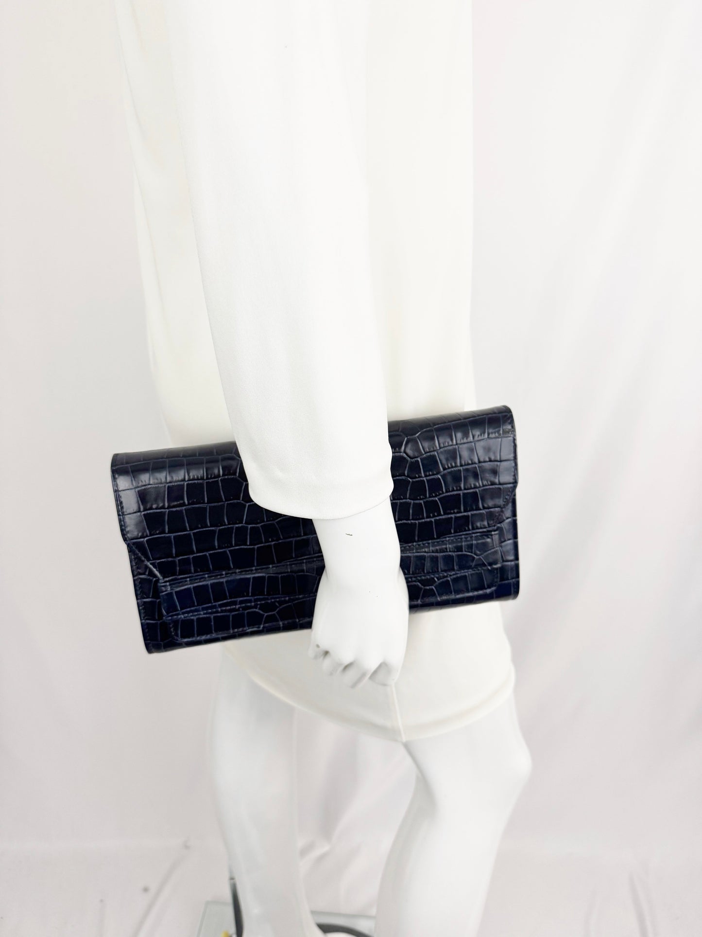 L.K. Bennett Faux Croc Clutch