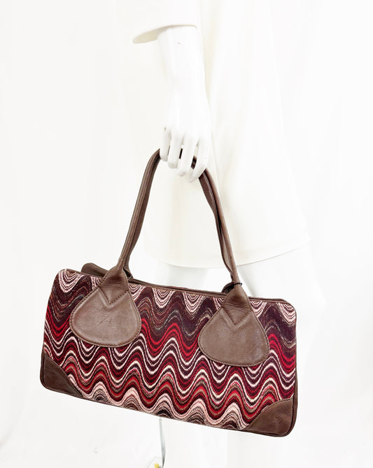 NEW Missoni with Leather Trim Shoulder Bag