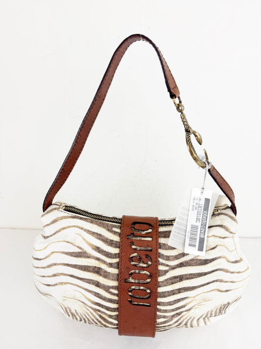 NEW Roberto Cavalli Zebra Canvas Bag