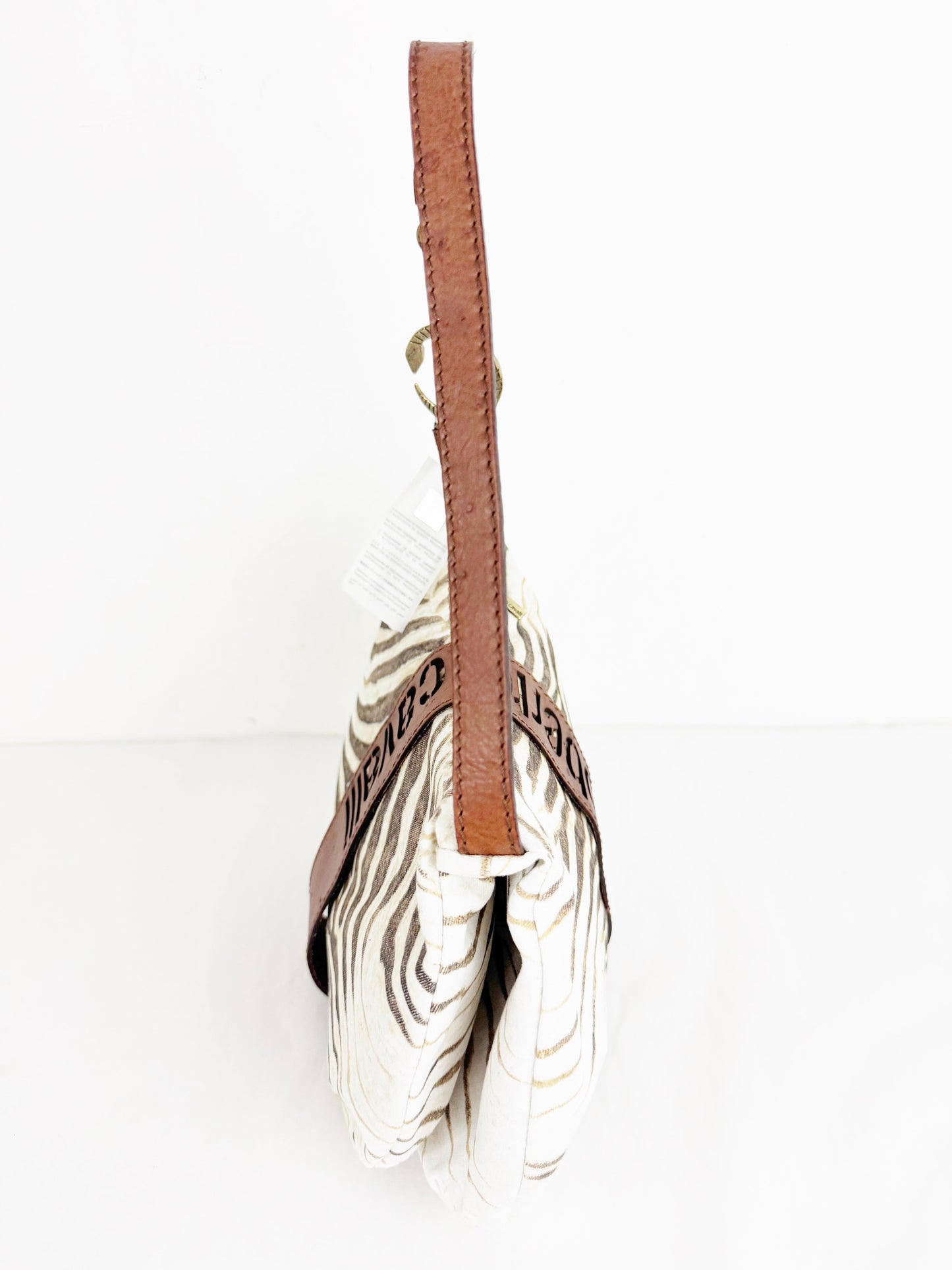 NEW Roberto Cavalli Zebra Canvas Bag