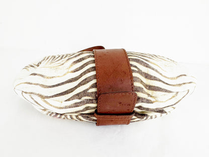 NEW Roberto Cavalli Zebra Canvas Bag