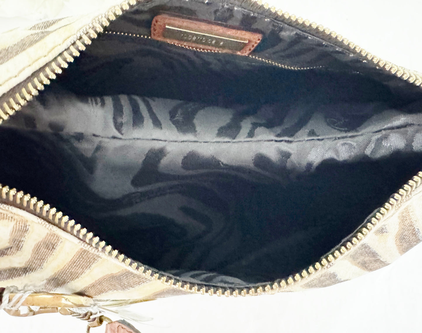 NEW Roberto Cavalli Zebra Canvas Bag
