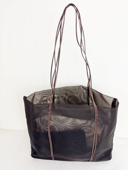Prada Mesh w/Leather Trim Tote