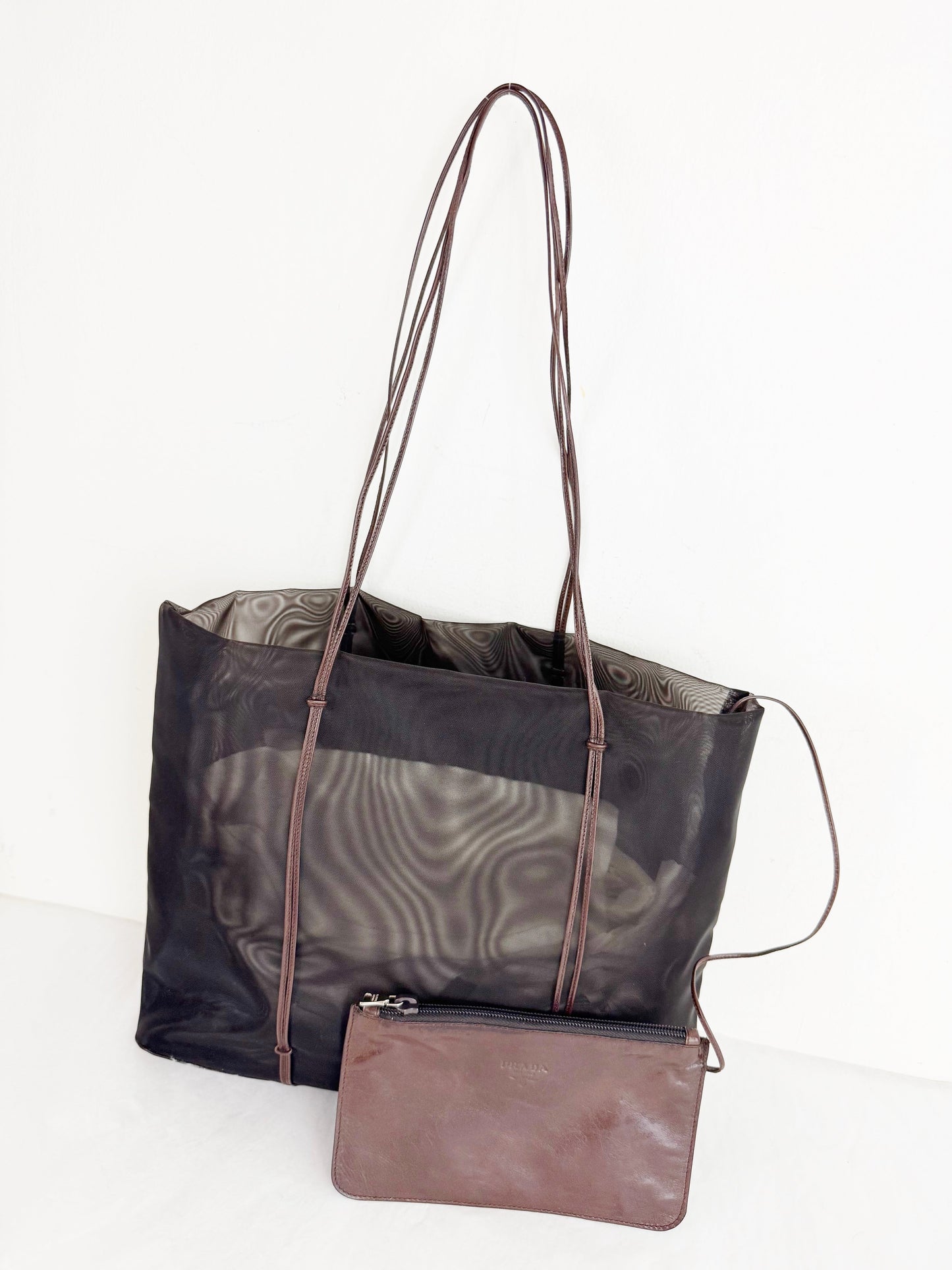 Prada Mesh w/Leather Trim Tote