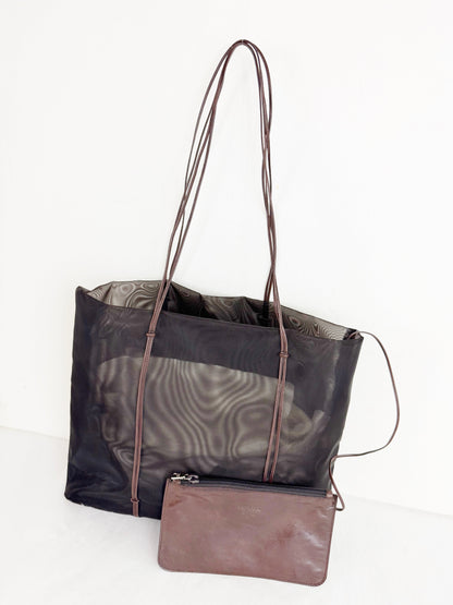 Prada Mesh w/Leather Trim Tote