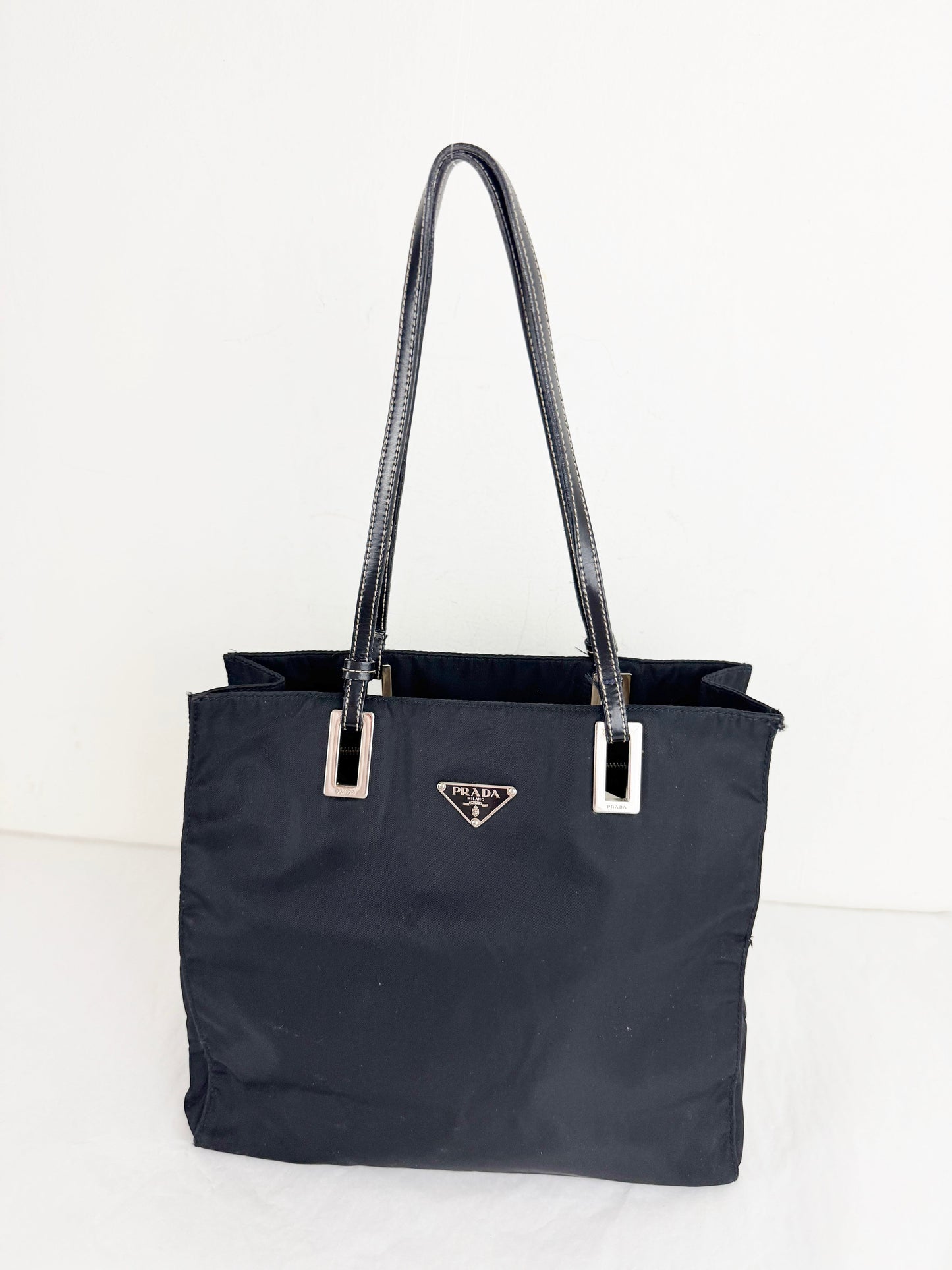 Prada Tessuto with Leather Trim Satchel