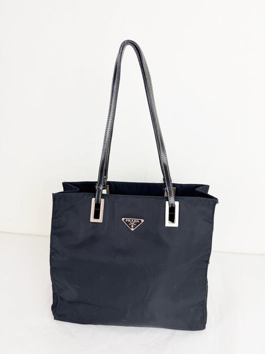 Prada Tessuto with Leather Trim Satchel