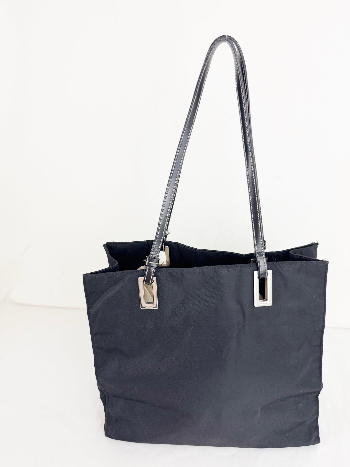 Prada Tessuto with Leather Trim Satchel