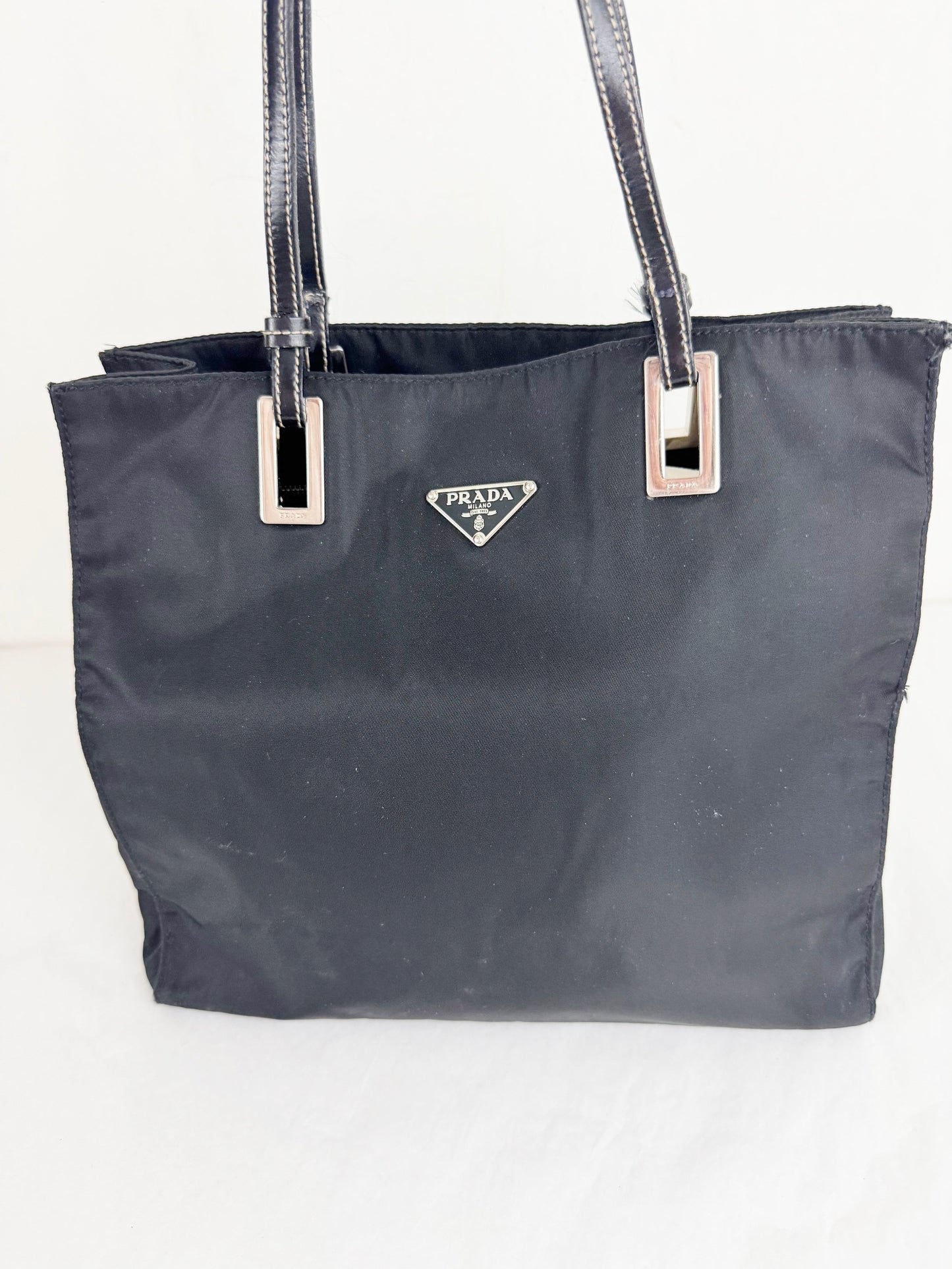 Prada Tessuto with Leather Trim Satchel