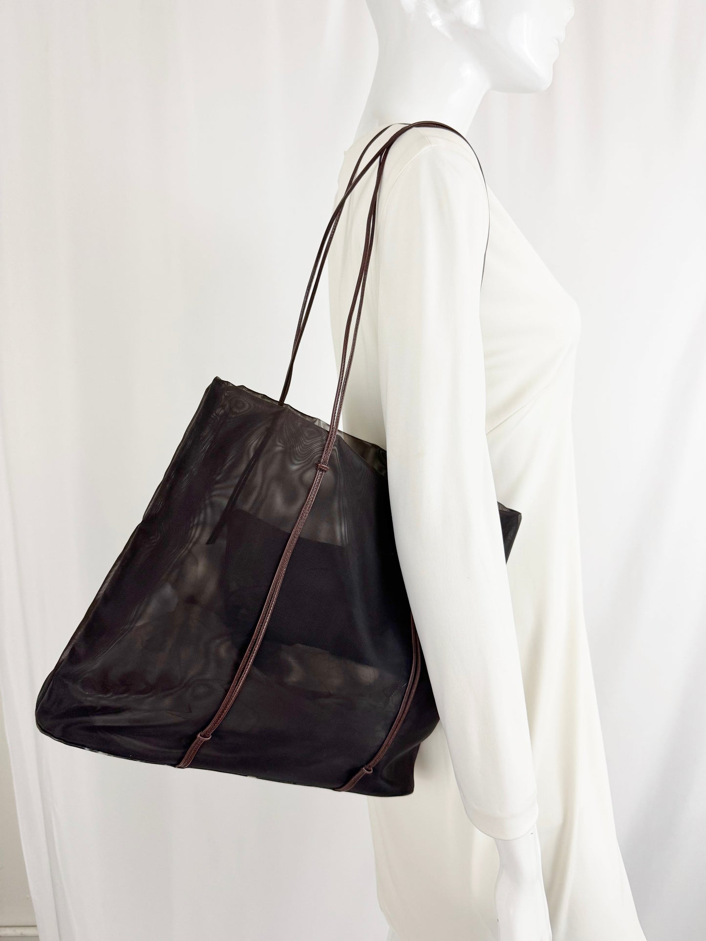 Prada Mesh w/Leather Trim Tote