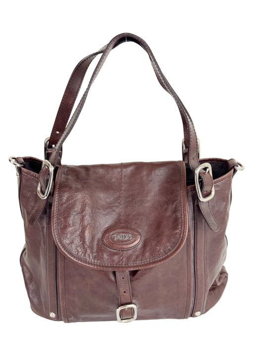 NEW Tod's Leather Tote Messenger With Strap