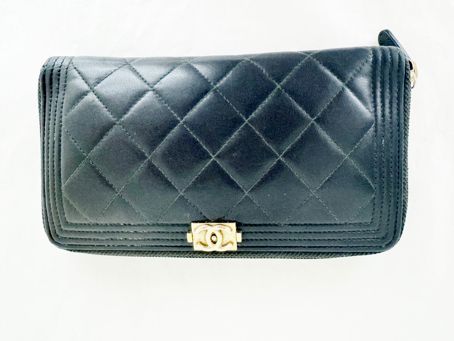 Chanel Boy Zip Around Wallet