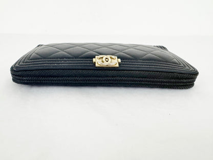 Chanel Boy Zip Around Wallet