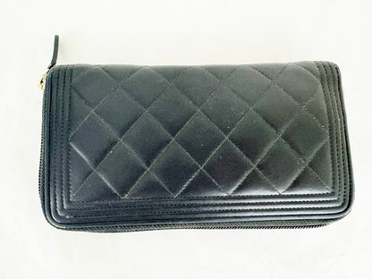 Chanel Boy Zip Around Wallet