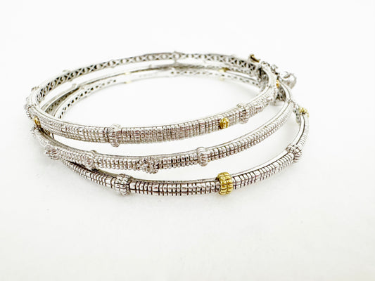 Judith Ripka 18K Trio Bangle Bracelets