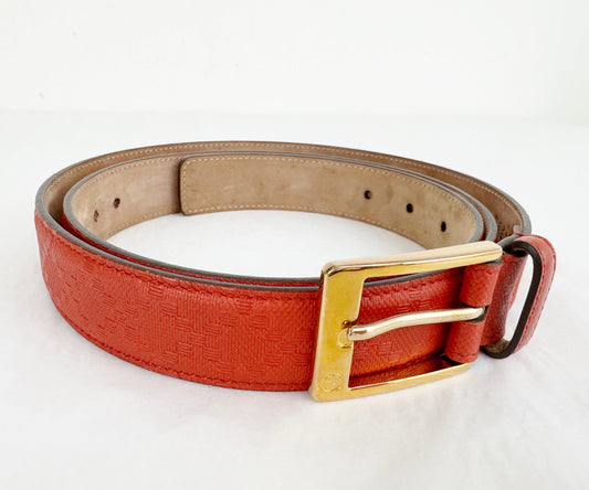 Gucci Patterned Leather Belt Size XL
