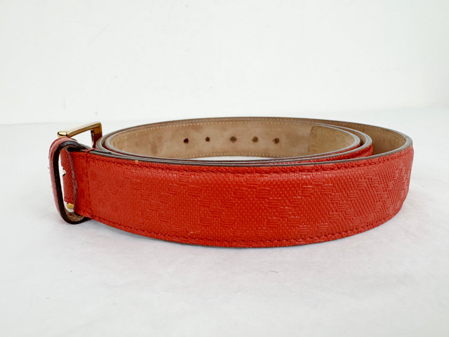 Gucci Patterned Leather Belt Size XL