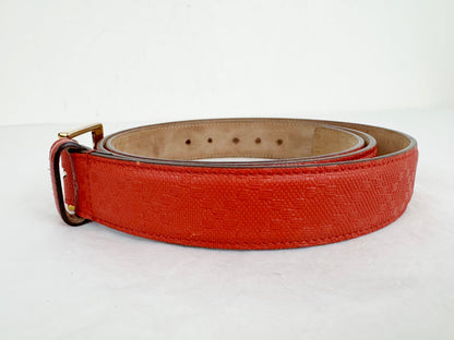 Gucci Patterned Leather Belt Size XL