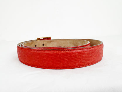 Gucci Patterned Leather Belt Size XL