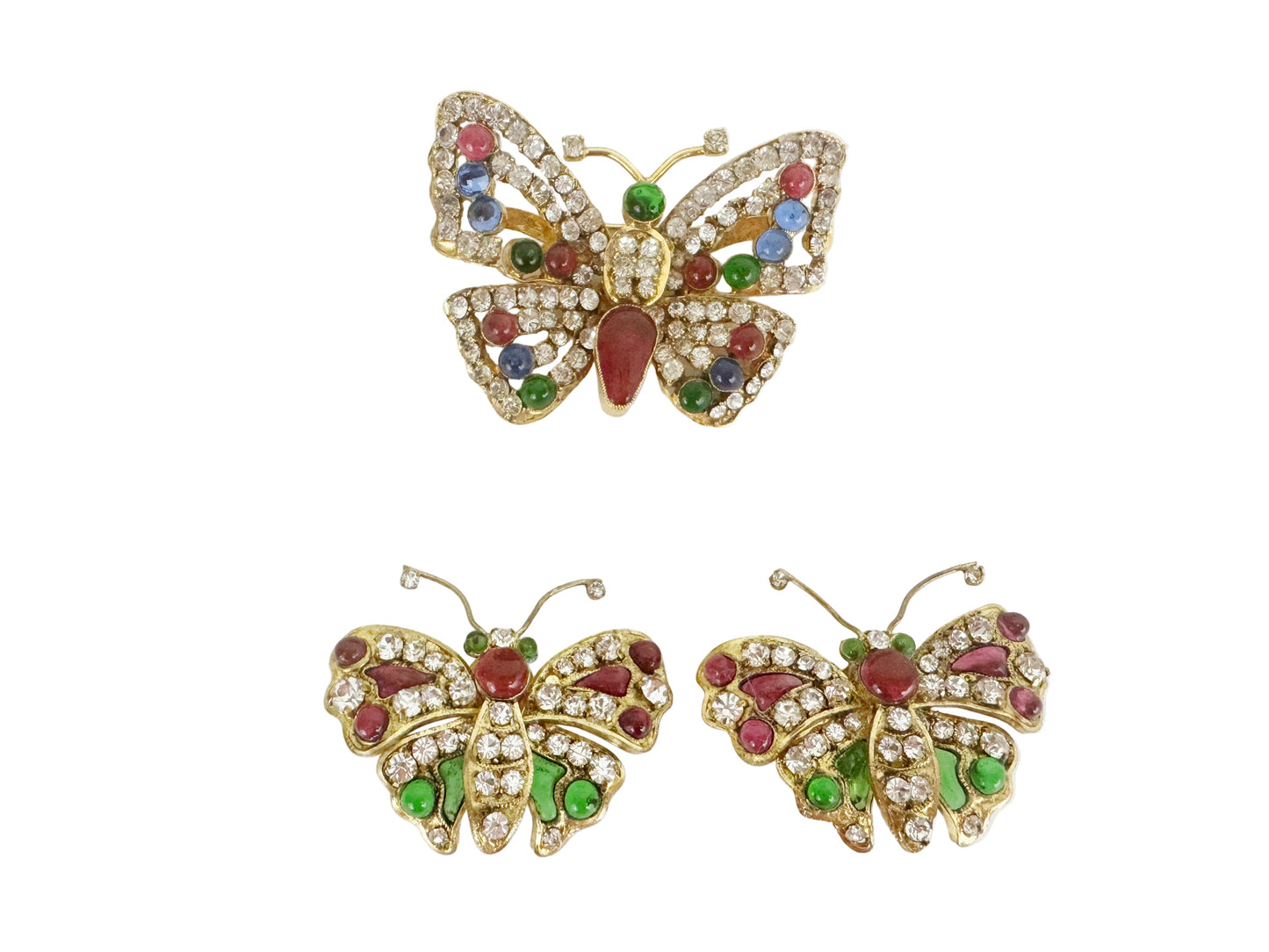 Vintage Chanel Butterfly Brooch and Earrings Set