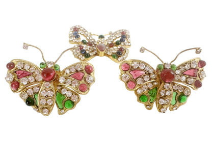 Vintage Chanel Butterfly Brooch and Earrings Set
