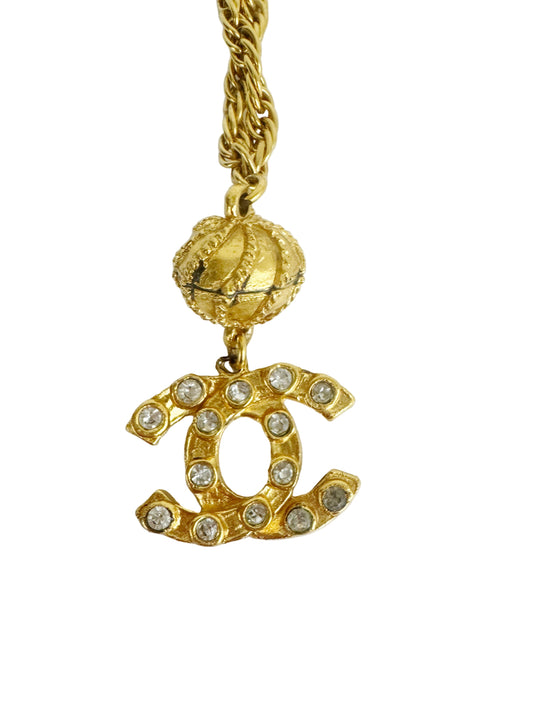 Vintage Chanel CC Rhinestone Pendant