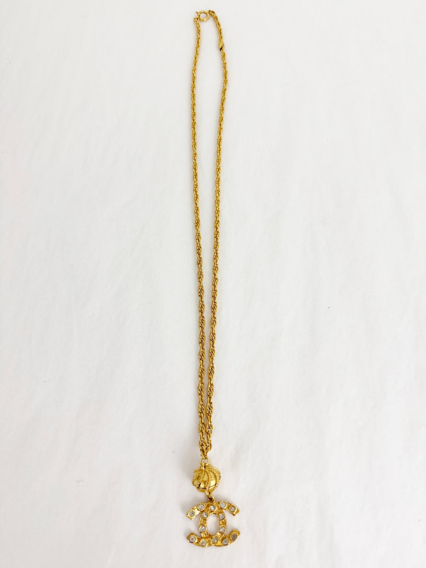 Vintage Chanel CC Rhinestone Pendant