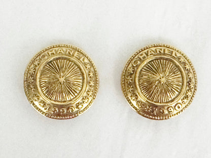 Chanel 1990 Collection Button Earrings