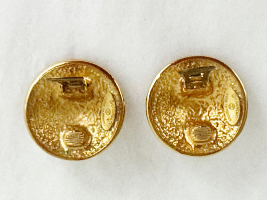 Chanel 1990 Collection Button Earrings