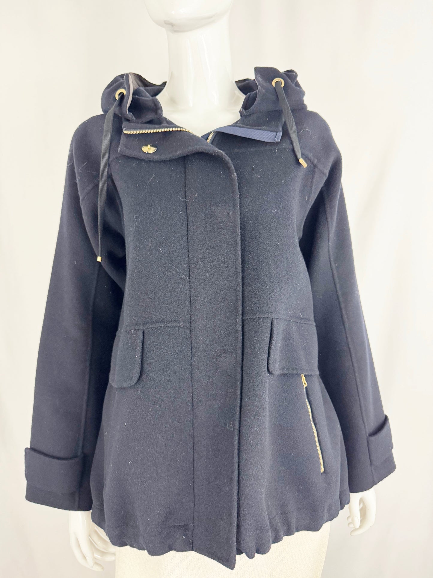 Bogner Wool Jacket with Removable Hood Size 6