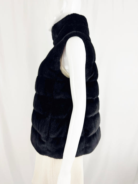 Herno Faux Fur Puffer Vest Size 6