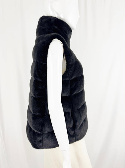 Herno Faux Fur Puffer Vest Size 6