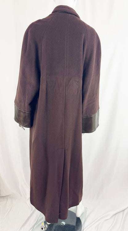 Barbara Bui Leather Accent Full Coat Size M