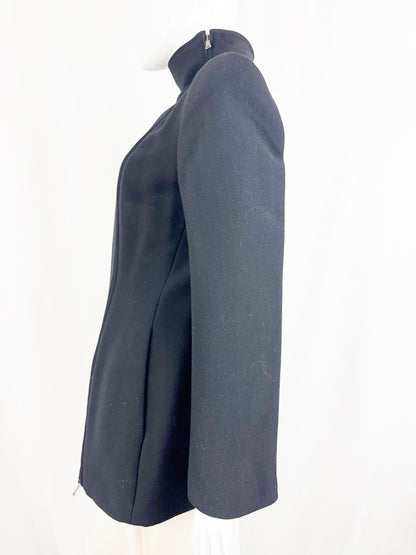 Giorgio Armani Off-Center Zipped Coat Size M