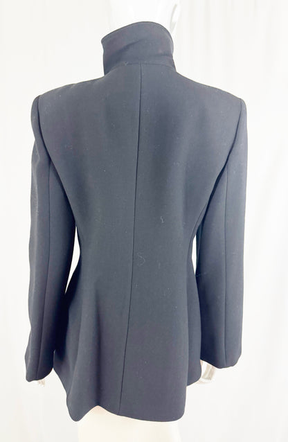 Giorgio Armani Off-Center Zipped Coat Size M
