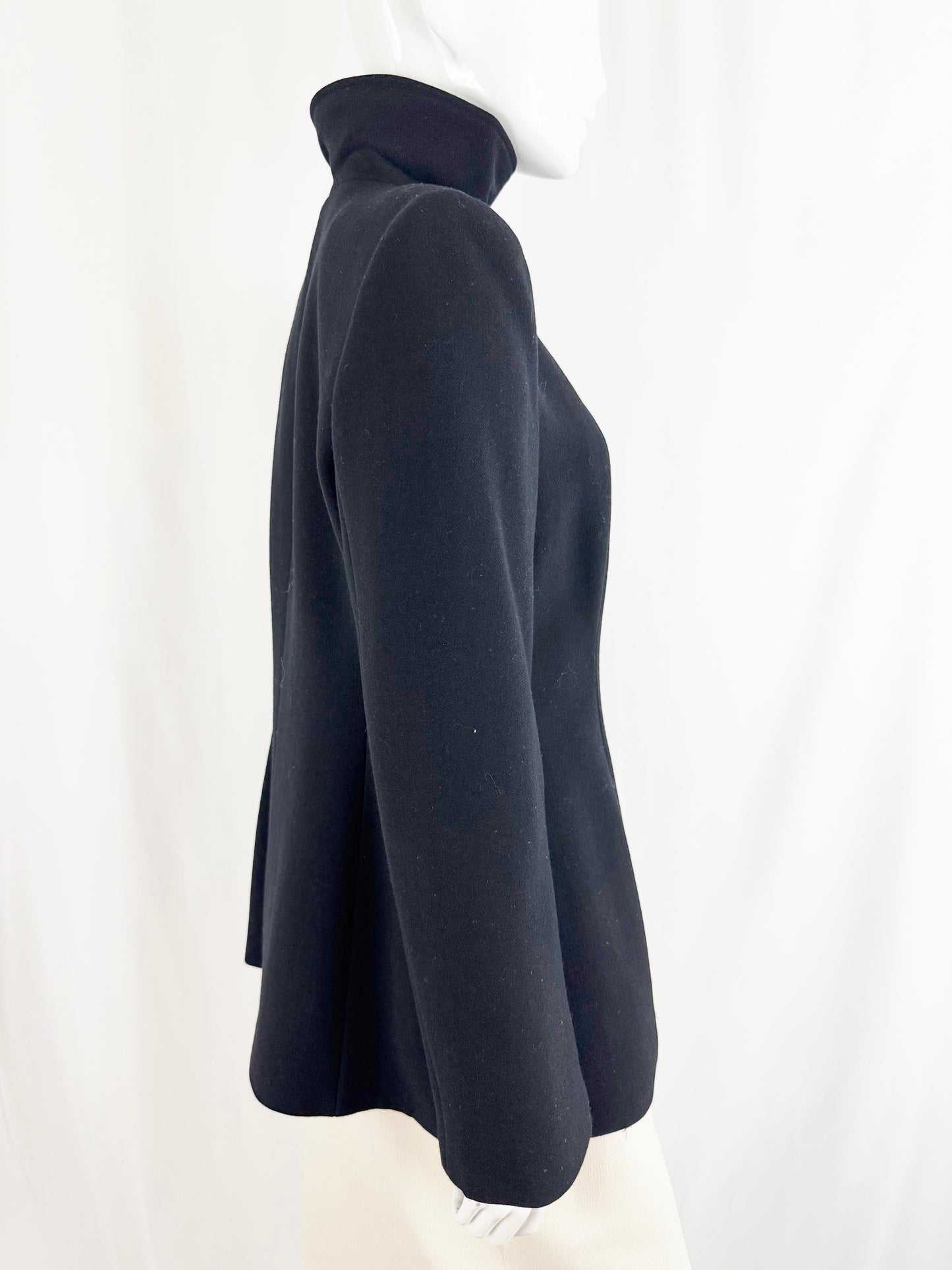 Giorgio Armani Off-Center Zipped Coat Size M